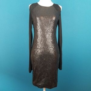 🆕️ NEW! CUT25 by YIGAL AZROUEL Sequin & Leather Dress (GENUINE LEATHER) /(NWOT)